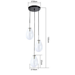 Lampa wisząca czarna 3xE14 LP-1214/3P