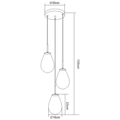 Lampa wisząca czarna 3xE14 LP-1214/3P