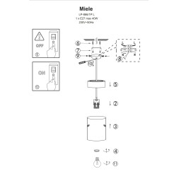 Lampa wisząca dymna 1xE27 LP-866/1P SM/GD