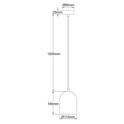 Metalowa lampa wisząca czarna 1xGU10 LP-0110/1P BK