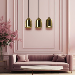 Metalowa lampa wisząca złota 3xGU10 LP-0110/3L GD