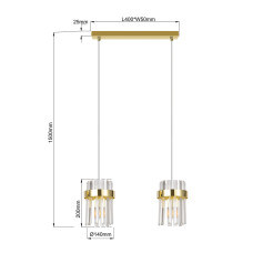 Lampa wisząca złota 2xE14 LP-2910/2L GD