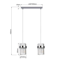 Lampa wisząca chrom 2xE14 LP-2910/2L CH