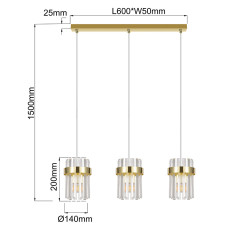 Lampa wisząca złota 3xE14 LP-2910/3L GD