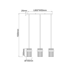Lampa wisząca chrom 3xE14 LP-2910/3L CH