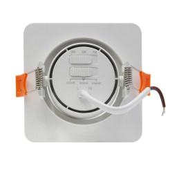 Ruchome kwadratowe oczko podtynkowe białe LED CCT LP-1506/1RS WH Square