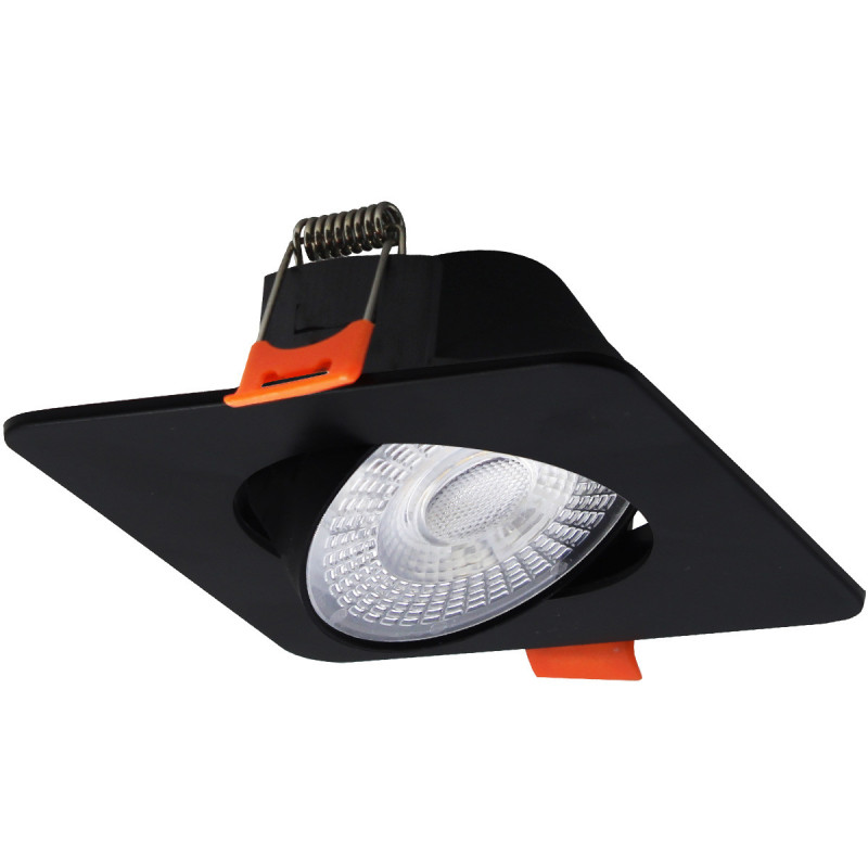 Ruchome kwadratowe oczko podtynkowe czarne LED CCT LP-1506/1RS BK Square