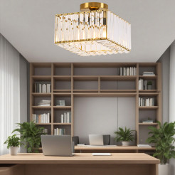 Kwadratowy plafon złoty 1xE27 LP-2910/1C GD square