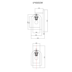 Kinkiet dymny 1xE27 LP-8103/1W SM