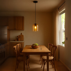 Lampa wisząca bursztynowa 1xE27 LP-8103/1P AM