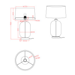 Lampa stołowa dymna 1xE27 LP-919/1T smoked