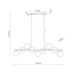 LAVA SABIA LAMPA WISZACA 9XG9 11110