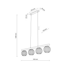 VIRLO WHITE LAMPA WISZACA 4XE14 11080