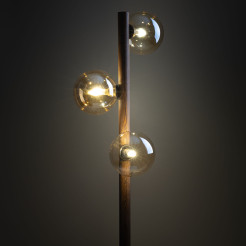 ESTERA WOOD ORZECH BURSZTYN LAMPA PODŁOGOWA 3XG9 16151