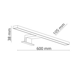 LEITO BLACK KINKIET 2w1 LED 10W 60cm 6354