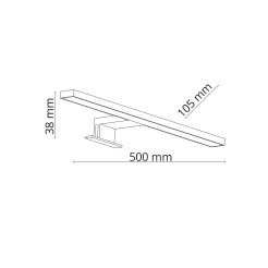 LEITO CHROM KINKIET2w1 LED 10W 50cm 6357