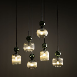 SOPHIA GREEN COGNAC LAMPA WISZĄCA 6XE14 11150