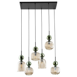 SOPHIA GREEN COGNAC LAMPA WISZĄCA 6XE14 11150