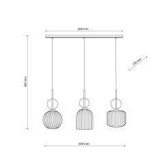 SOPHIA COGNAC WHITE LAMPA WISZĄCA 3XE14 11591