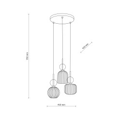 SOPHIA COGNACWHITE LAMPA WISZACA 3XE14 11592