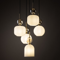 SOPHIA COGNAC WHITE LAMPA WISZACA 5XE14 11593
