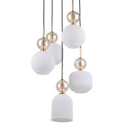 SOPHIA COGNAC WHITE LAMPA WISZACA 5XE14 11593
