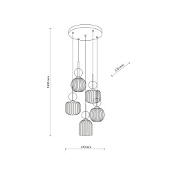 SOPHIA COGNAC WHITE LAMPA WISZACA 5XE14 11593