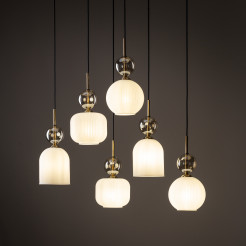 SOPHIA COGNAC WHITE LAMPA WISZĄCA 6XE14 11594
