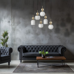 SOPHIA COGNAC WHITE LAMPA WISZĄCA 6XE14 11594