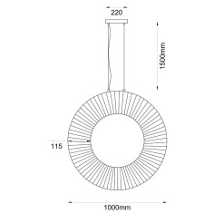 NEXO Z2 - lampa zwieszana pionowa - czerwona terakota - średnica 100 cm - 4000K