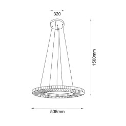 NEXO Z3 - lampa zwieszana pozioma - czerwona terakota - średnica 50 cm - 4000K