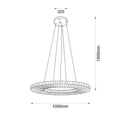 NEXO Z4 - lampa zwieszana pozioma - czerwona terakota - średnica 100 cm - 4000K