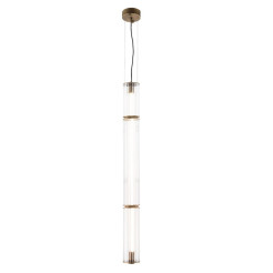 MEREZI 2 - lampa wisząca pojedyncza dzielona - mosiądz patyna mat - 3000K