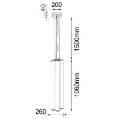 MEREZI 3 - lampa wisząca potrójna - mosiądz patyna mat - 3000K