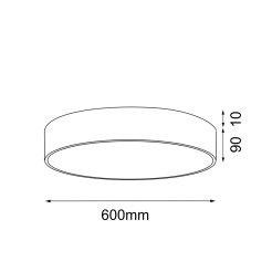 plafon Kengo - 600 mm - czarny - 1403 - Antigo