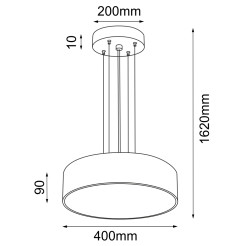 lampa zwieszana Kengo - 400 mm - złoty - 5234 - Antigo