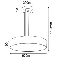 lampa zwieszana Kengo - 600 mm - czarny - 5235 - Antigo