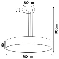 lampa zwieszana Kengo - 800 mm - złoty - 5240 - Antigo