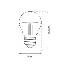 Żarówka Filamentowa LED 4W G45 E27 2700K Half Gold EKZF8011