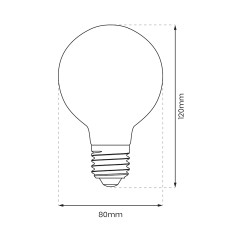 Żarówka Filamentowa LED 6W G80 E27 2700K Amber EKZF8007