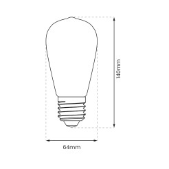 Żarówka Filamentowa LED 6W ST64 E27 2700K Amber EKZF8017