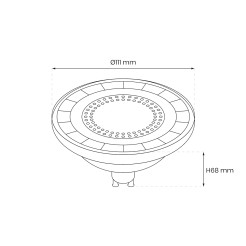 Żarówka LED 10W AR111 GU10 3000K/ Czarny AR8040