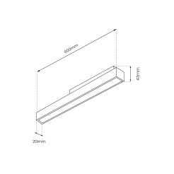 Magnetic track 20mm  24W 3000K L600mm ML8114