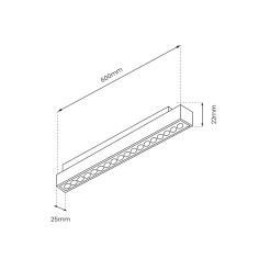 Magnetic track 20mm 24W 4000K L600mm ML8124