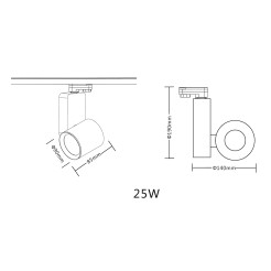 Reflektor Ojo 25W 2700/4000K Biały 3 Obwodowy ML1106