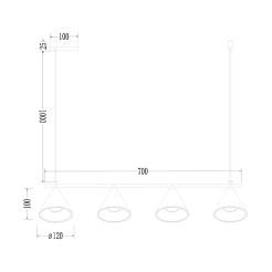 Lampa Wisząca Cone Złoty 4xGU10 ML1125