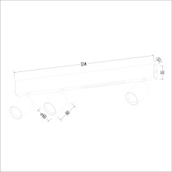 Lampa Sufitowa Magnet 5W+3xGU10 3000/4000K Biały ML1135