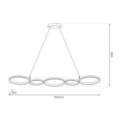 Lampa wisząca Olympia Czarny 50W LED ML1175