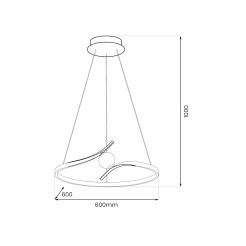 Lampa wisząca Perla Czarny 34W LED ML1177