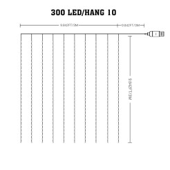Kurtyna Wizard Pchełka 3*3m 300LED RGB EK1388